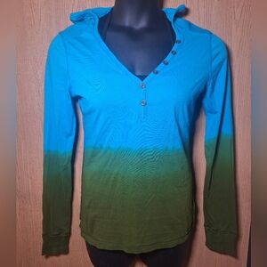 Roxy Blue and Green Ombre Long Sleeve
